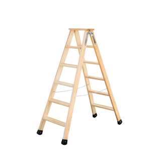 Stufen-Stehleiter Holz 2x6 Stufen