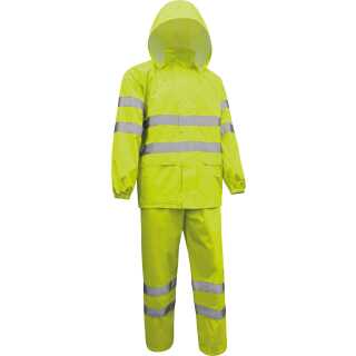 Arbeitsjacke Regenjacke + Regenhose Warnschutz-Regenanzug, Gelb Größe XXXL