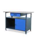 Werkbank Werktisch anthrazit-blau; Holzplatte 85x120x60