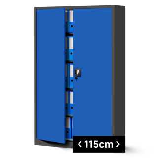 Aktenschrank Büroschrank Stahlschrank anthrazit-blau  185x115x40