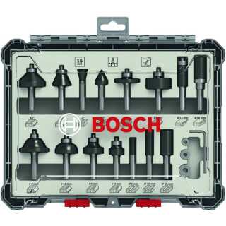 Bosch Fr&auml;ser-Set, 8-mm-Schaft, 15-teilig 2607017472
