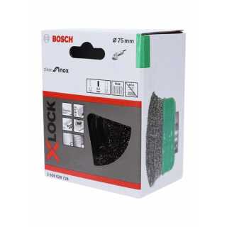 Topfb&uuml;rsten gewellter Draht Bosch X-LOCK Clean for Inox  75,0x0,30 (rostfreier Stahldraht)