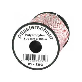 Maurerschnur / Pflasterschnur - Rolle a 100 m - weiß-rot - 3,0 mm Lotschnur